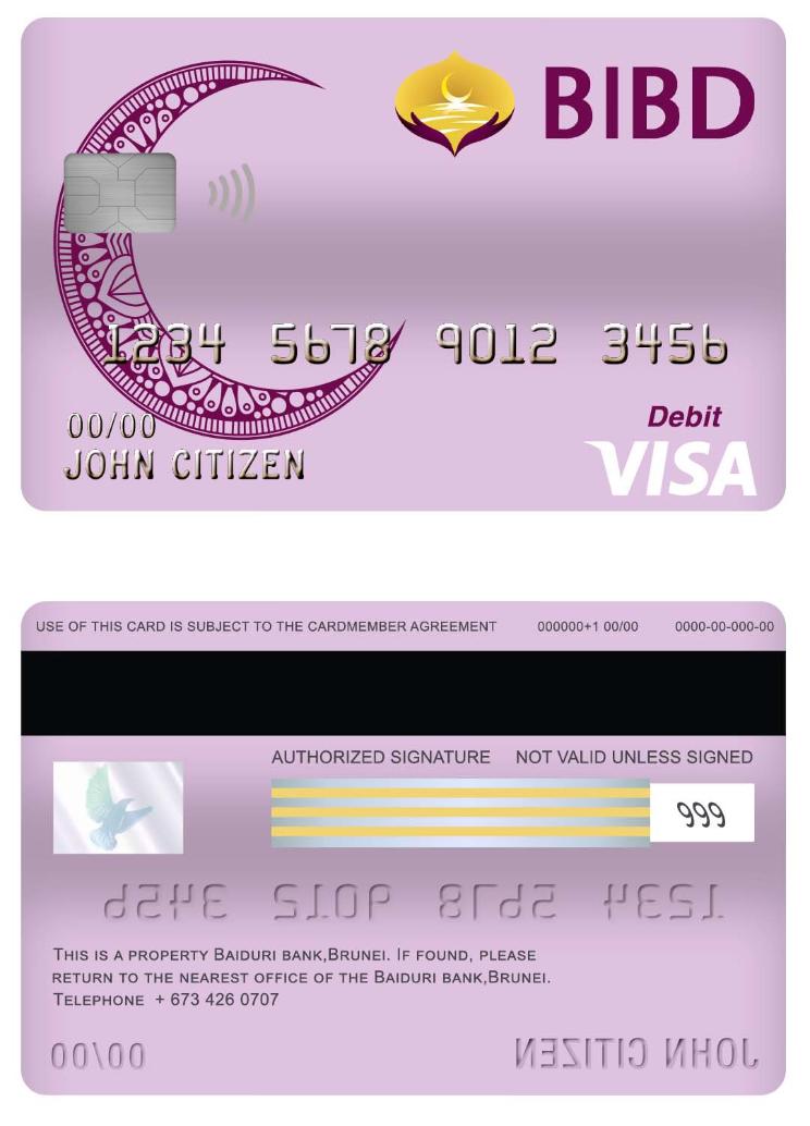 Brunei Baiduri Bank visa card debit card